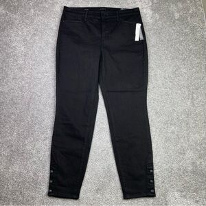 Talbots Jeans Women's 10 Black Jegging Skinny Ankle High Rise Button Detail